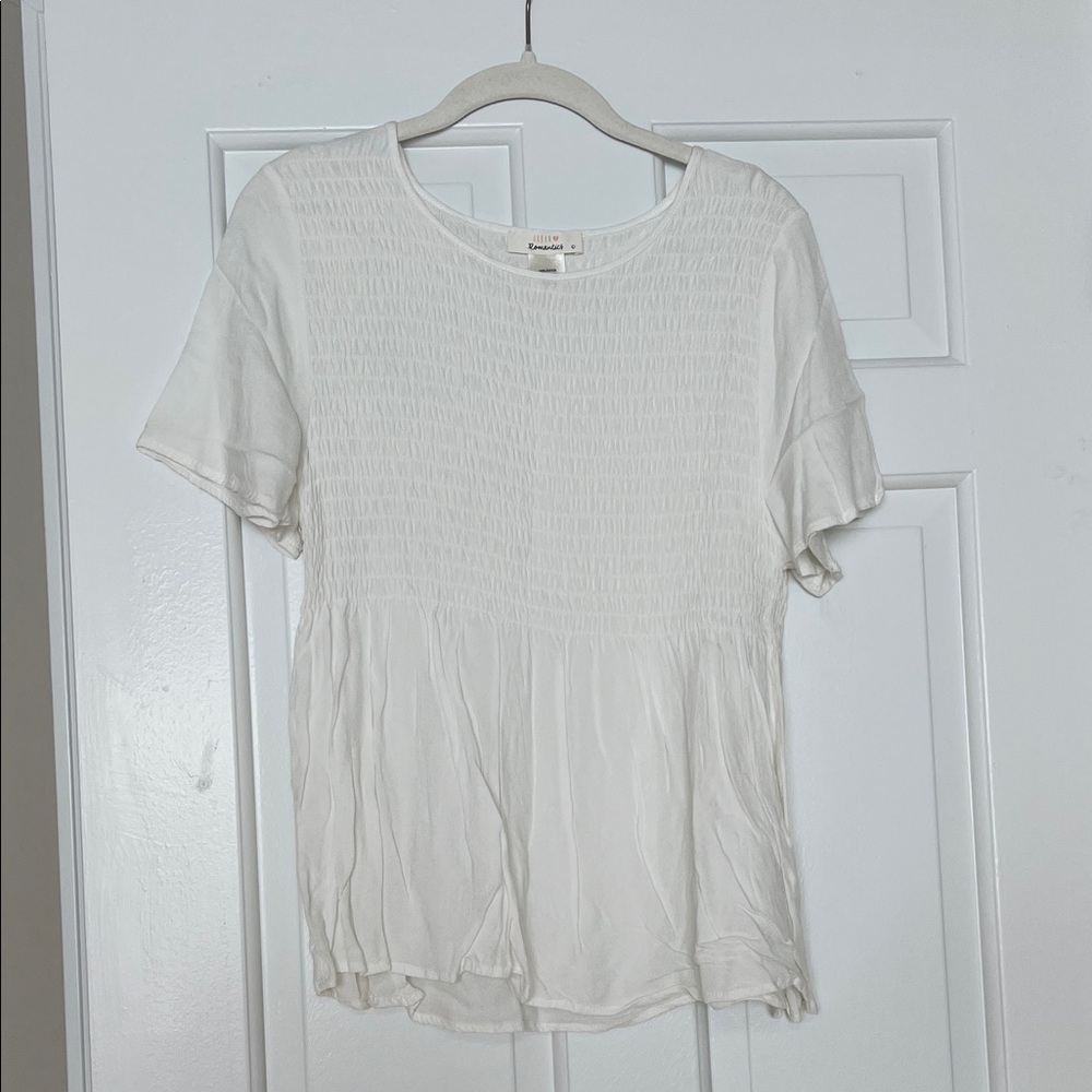 URBAN Romantics White Short Sleeve Top